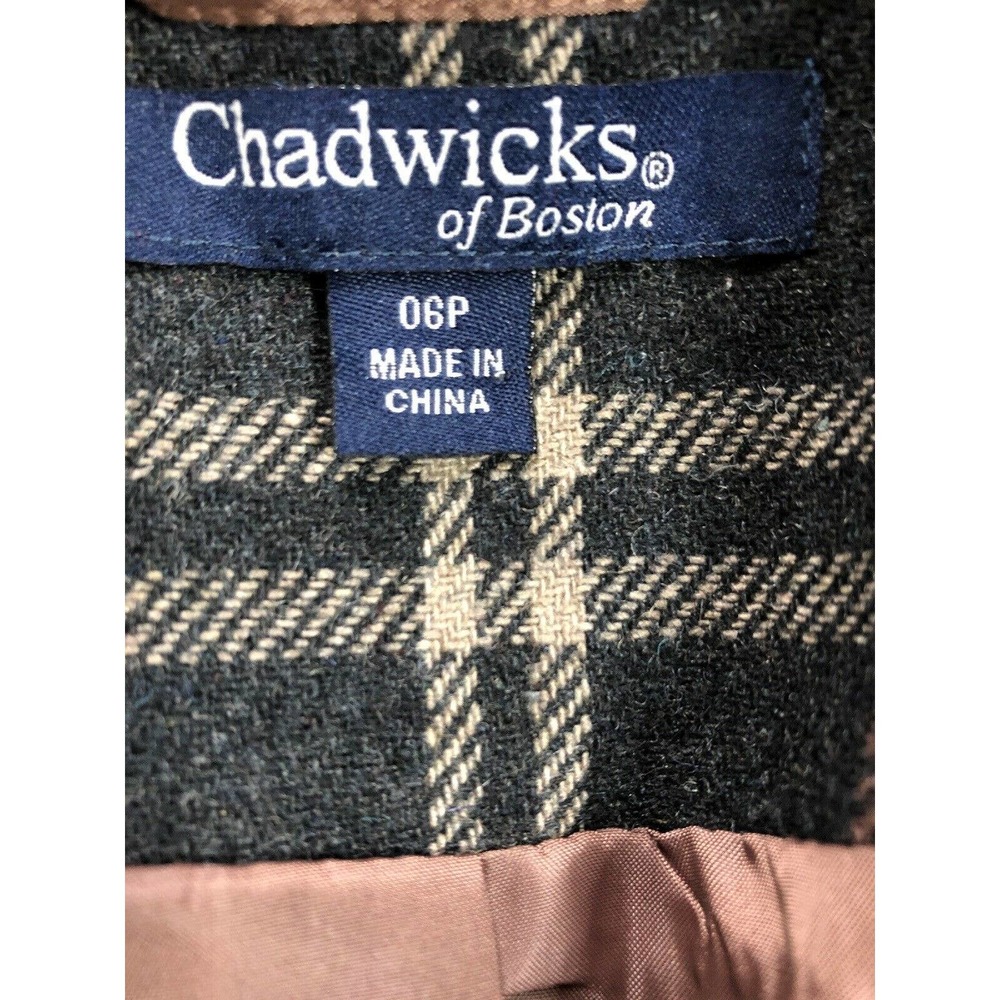 Chadwicks Plaid Wool Blend Button Front Blazer 6p - image 8